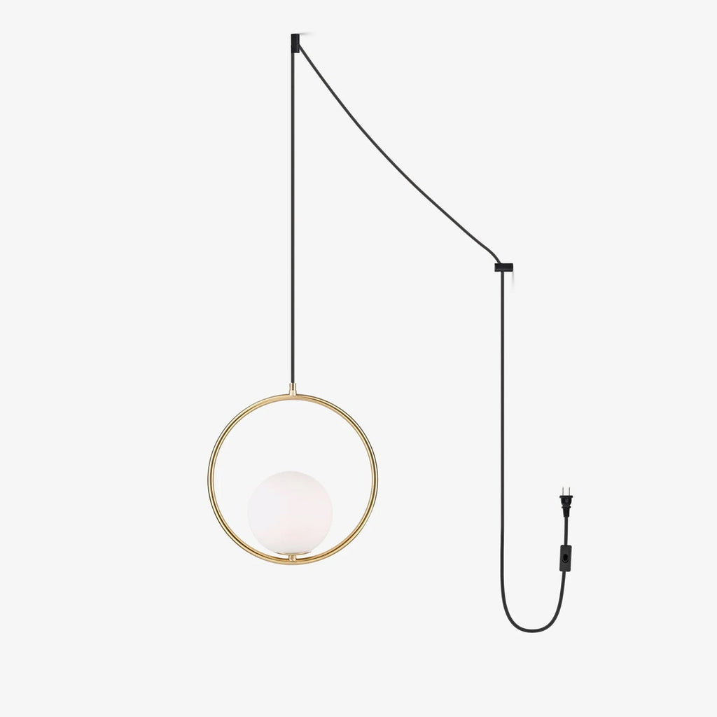 Havorine Glass Globe Brass Swag Pendant Light