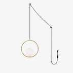 Havorine Glass Globe Brass Swag Pendant Light