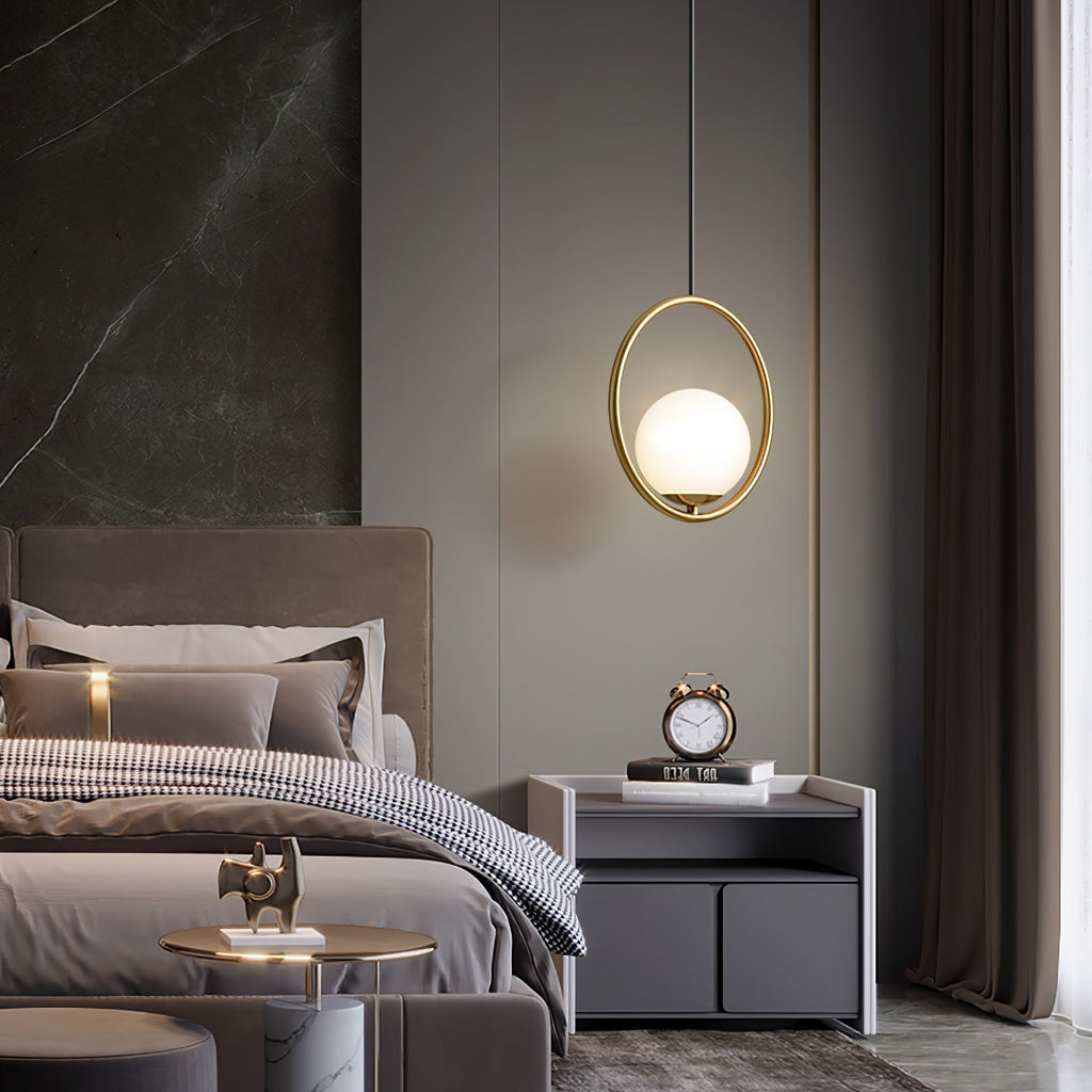 Havorine Glass Globe Brass Swag Pendant Light