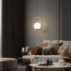 Havorine Glass Globe Brass Swag Pendant Light