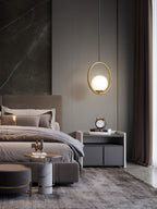 Havorine Glass Globe Brass Swag Pendant Light