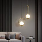 Havorine Glass Globe Brass Swag Pendant Light