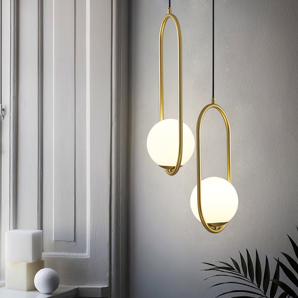 Wisterra Glass Globe Brass Pendant Light