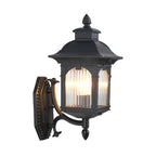 Halovelle Metal Roof Outdoor Wall Lamp#Finish_Black & Transparent