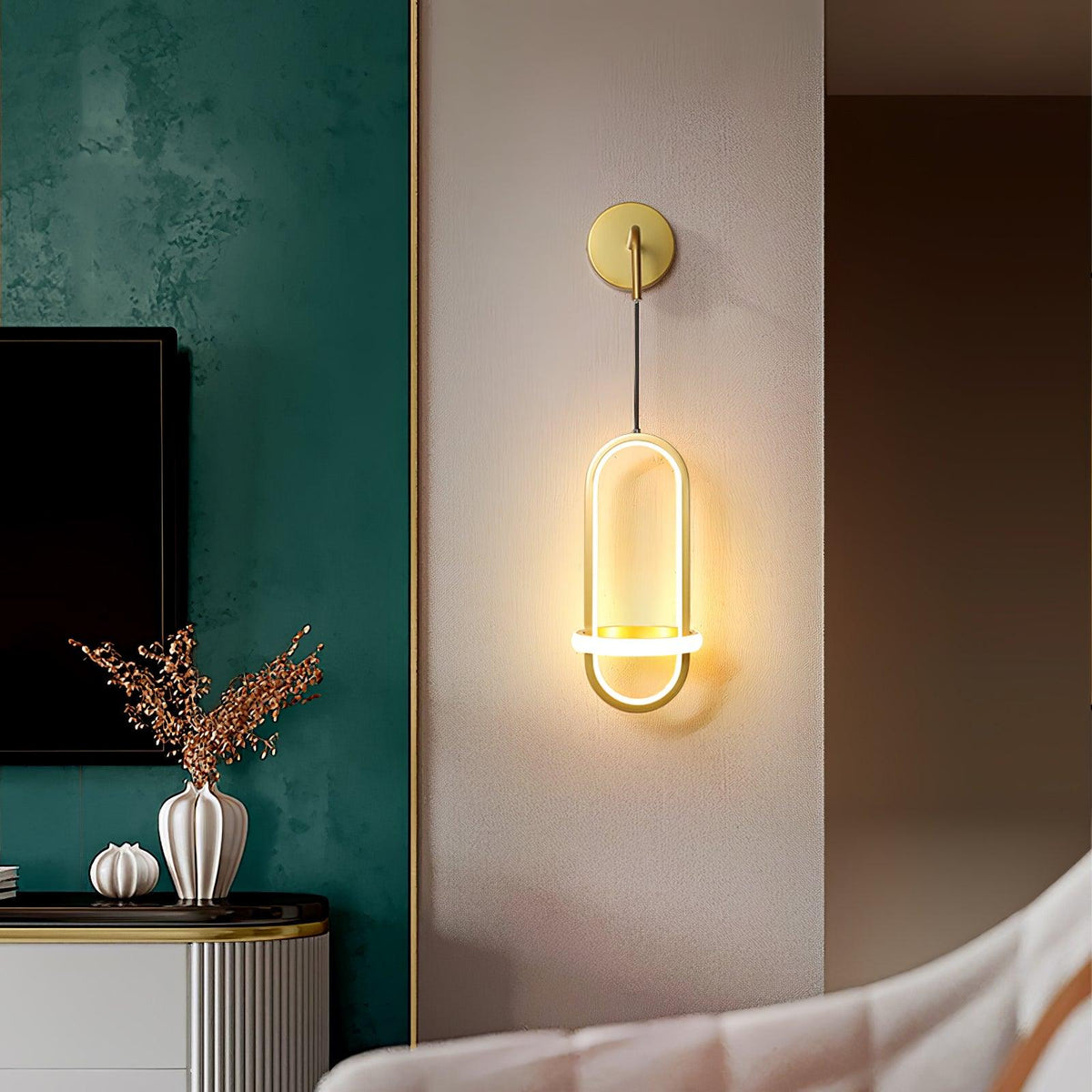 Iverelle Brass Oval Wall Lamp