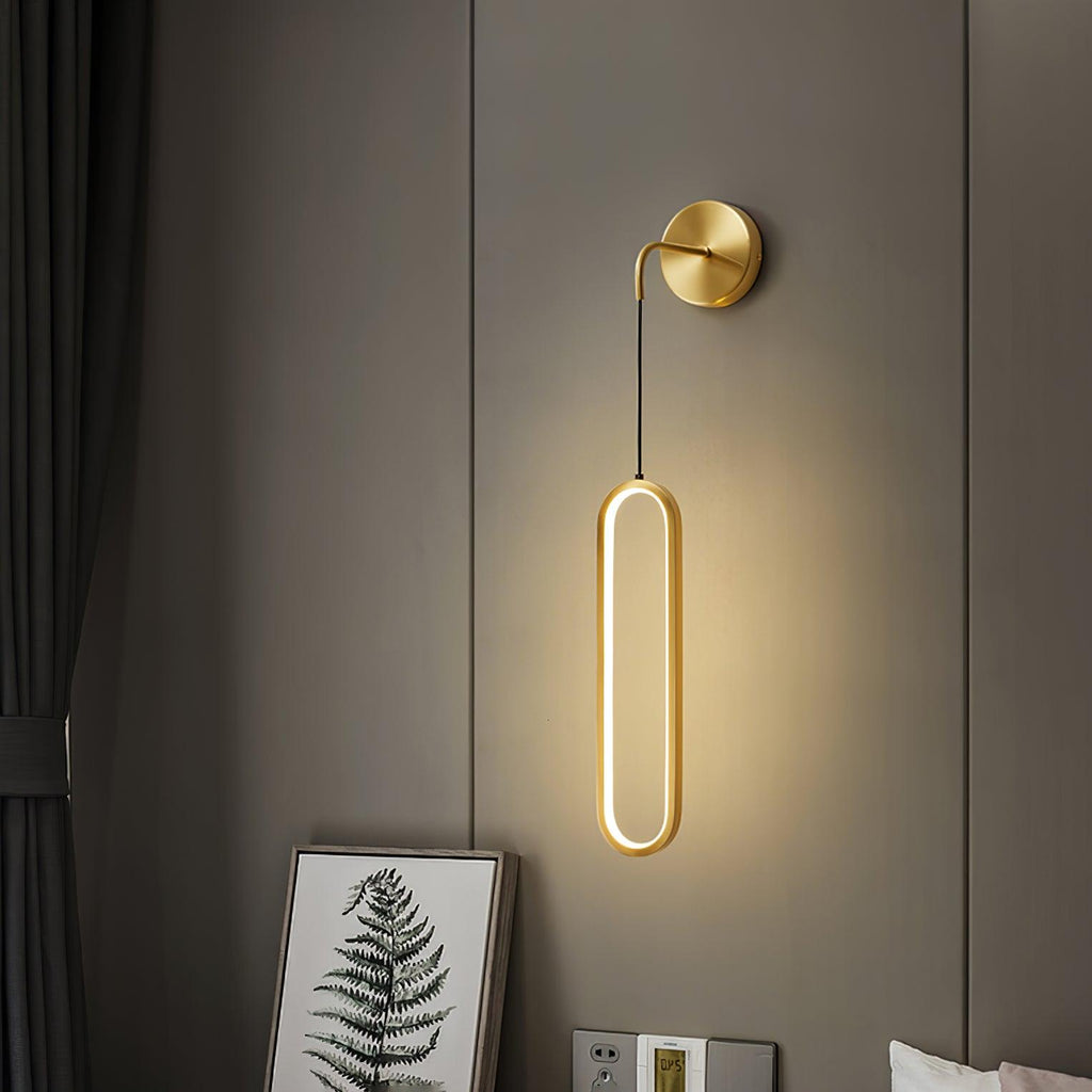 Delsoria Brass Oval LED Wall Lamp