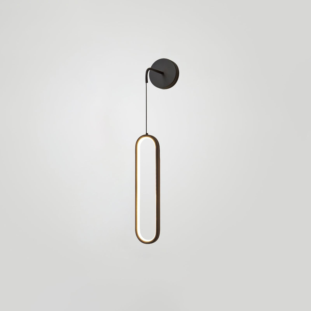 Delsoria Brass Oval LED Wall Lamp#Finish_Black#Kelvin range_Three-Color Changing Light