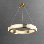 Isolune Alabaster Linear Chandelier#Finish_Brass & White