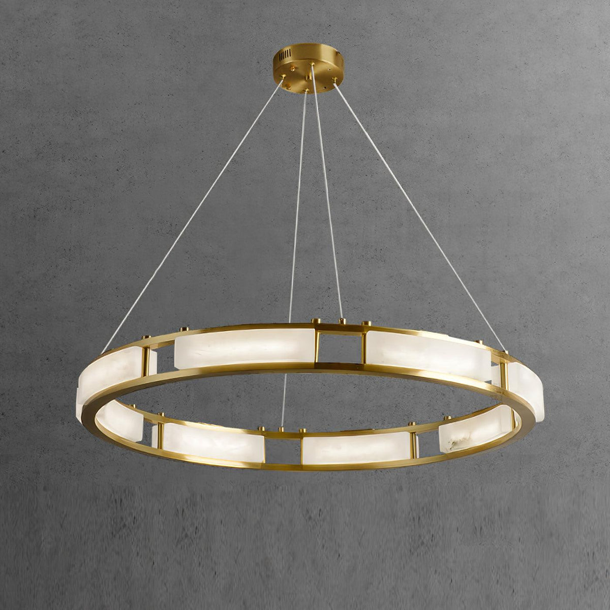 Isolune Alabaster Linear Chandelier#Finish_Brass & White