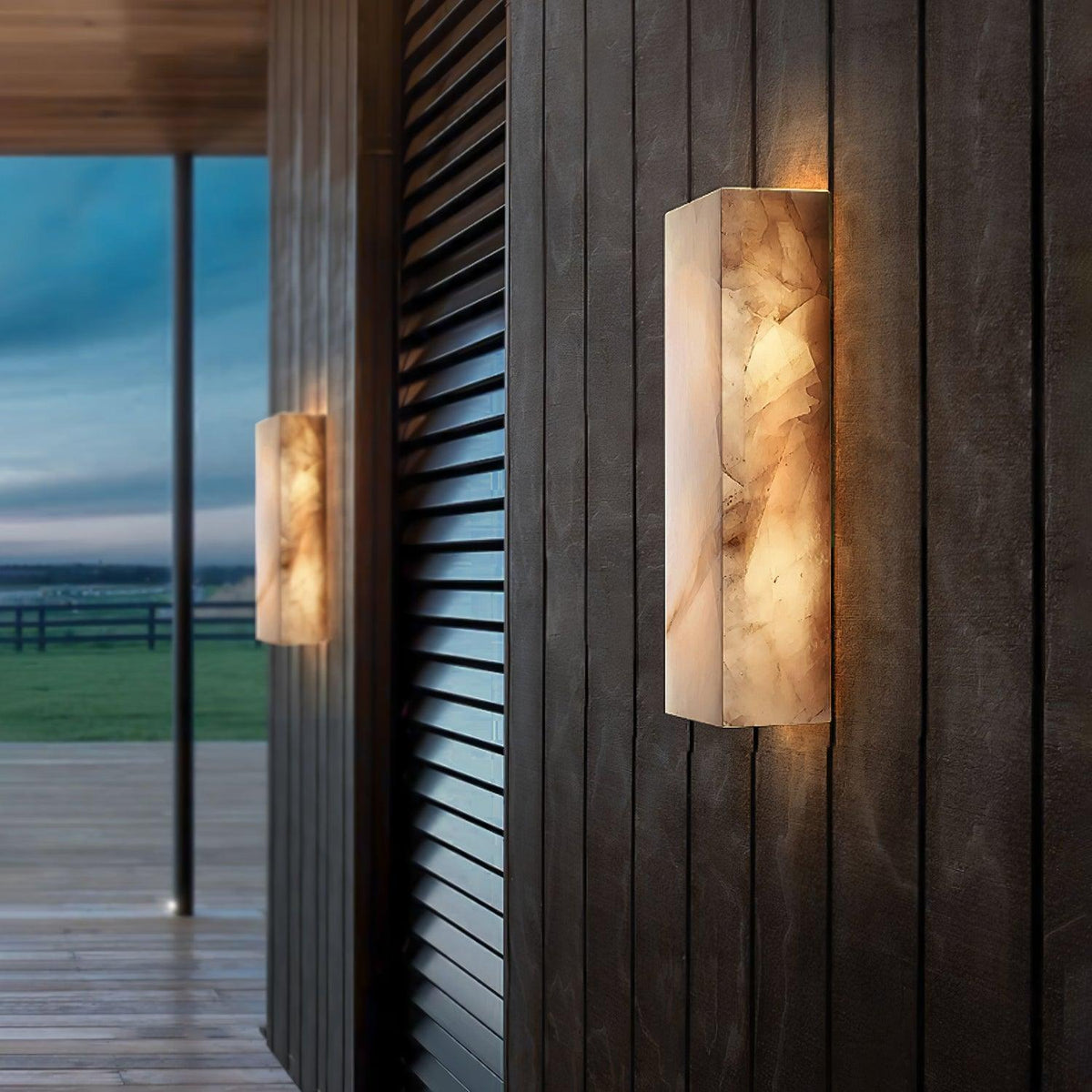 Celovaire Alabaster Rectangular Wall Lamp