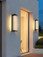 Bravienne Metal Rectangular Solar Outdoor Wall Lamp