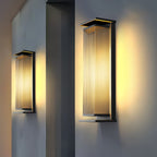 Bravienne Metal Rectangular Solar Outdoor Wall Lamp