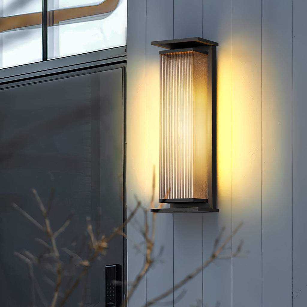 Bravienne Metal Rectangular Solar Outdoor Wall Lamp