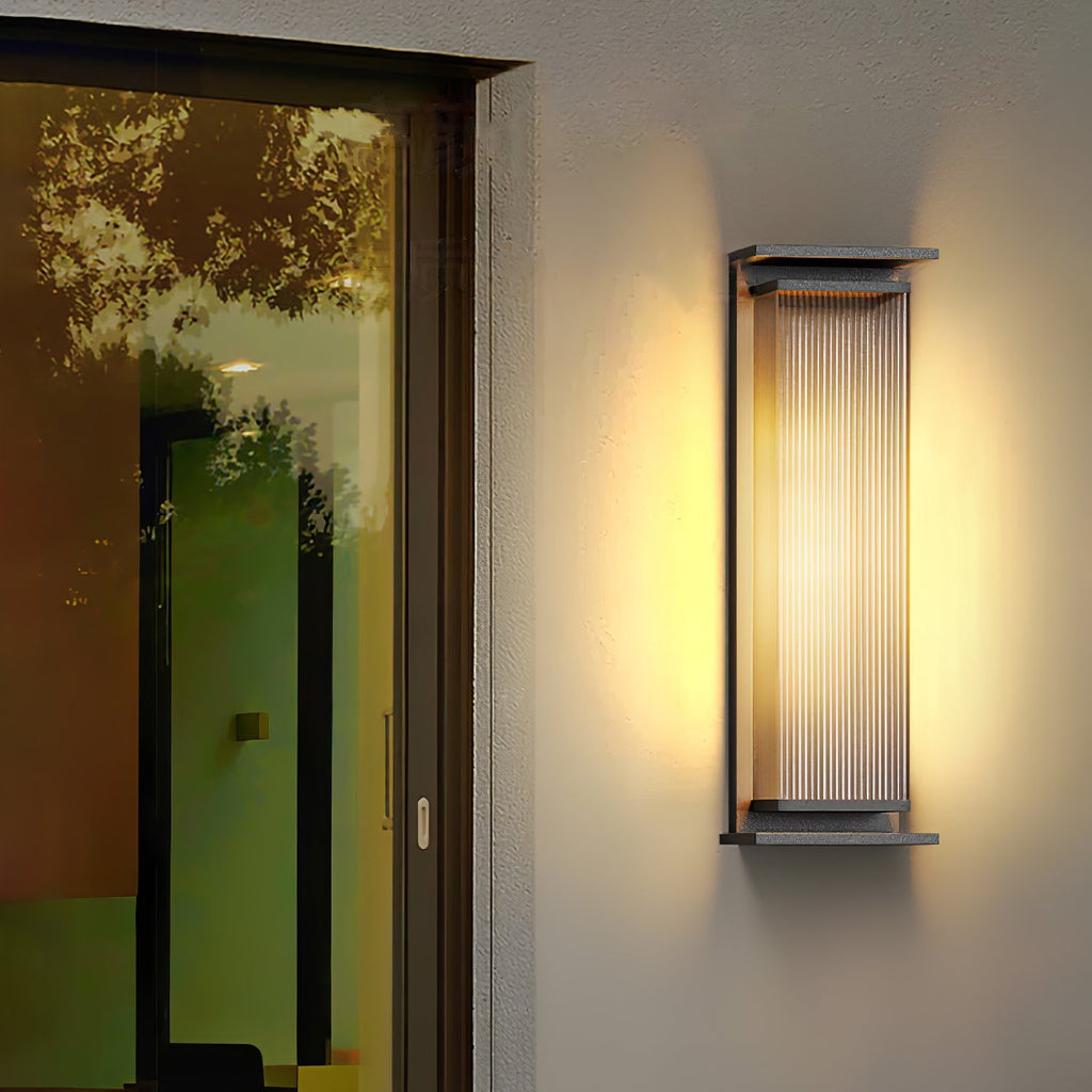 Bravienne Metal Rectangular Solar Outdoor Wall Lamp