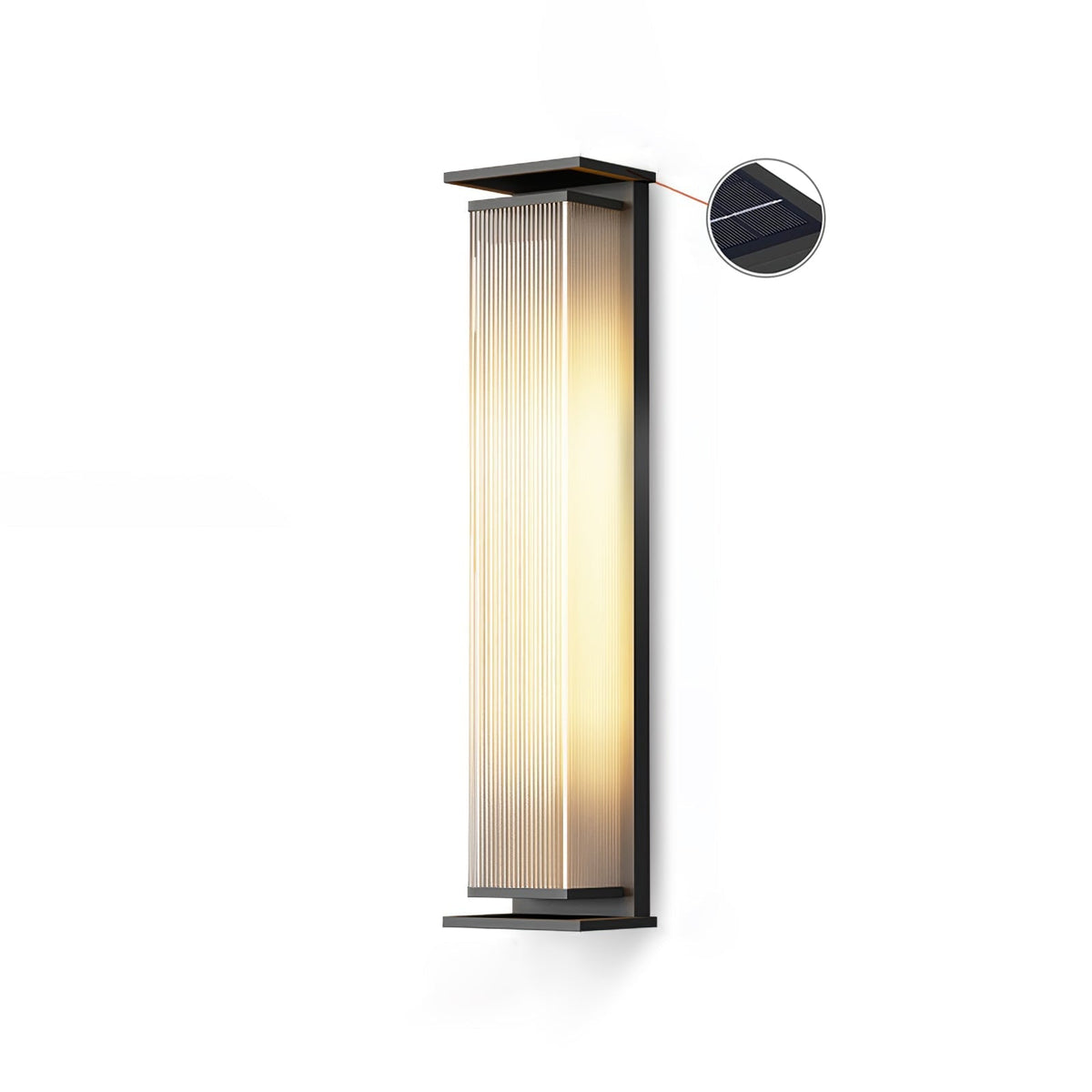 Bravienne Metal Rectangular Solar Outdoor Wall Lamp#Size_27.6″#Kelvin range_Warm Light