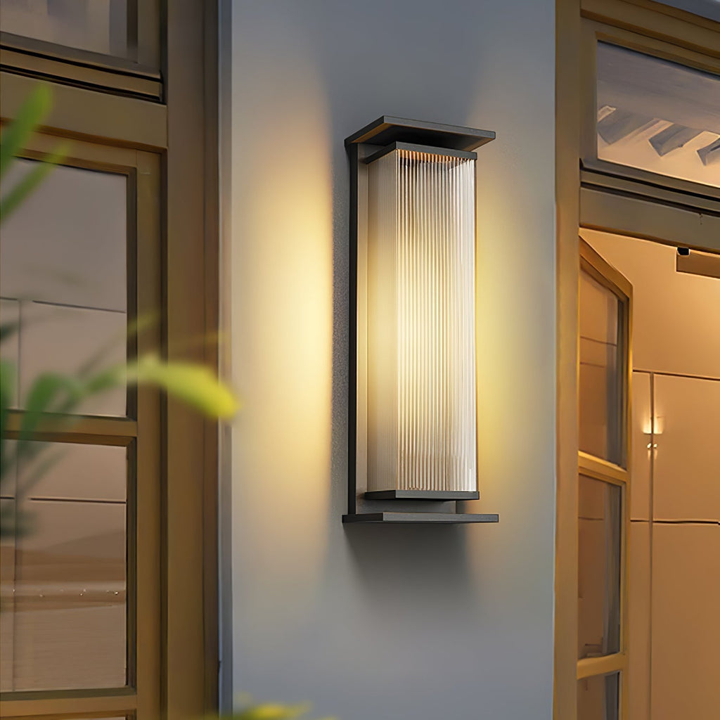 Bravienne Metal Rectangular Solar Outdoor Wall Lamp