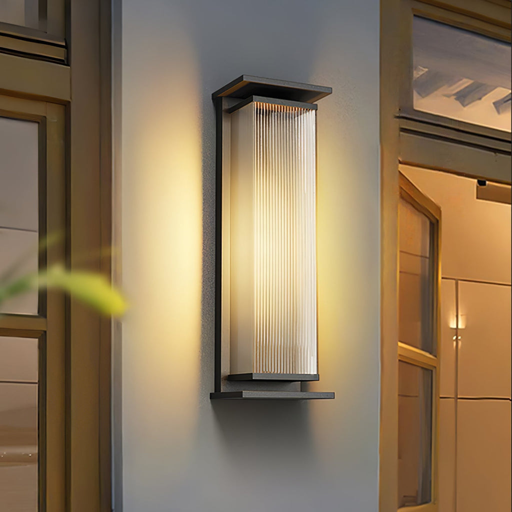 Bravienne Metal Rectangular Solar Outdoor Wall Lamp
