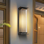Bravienne Metal Rectangular Solar Outdoor Wall Lamp