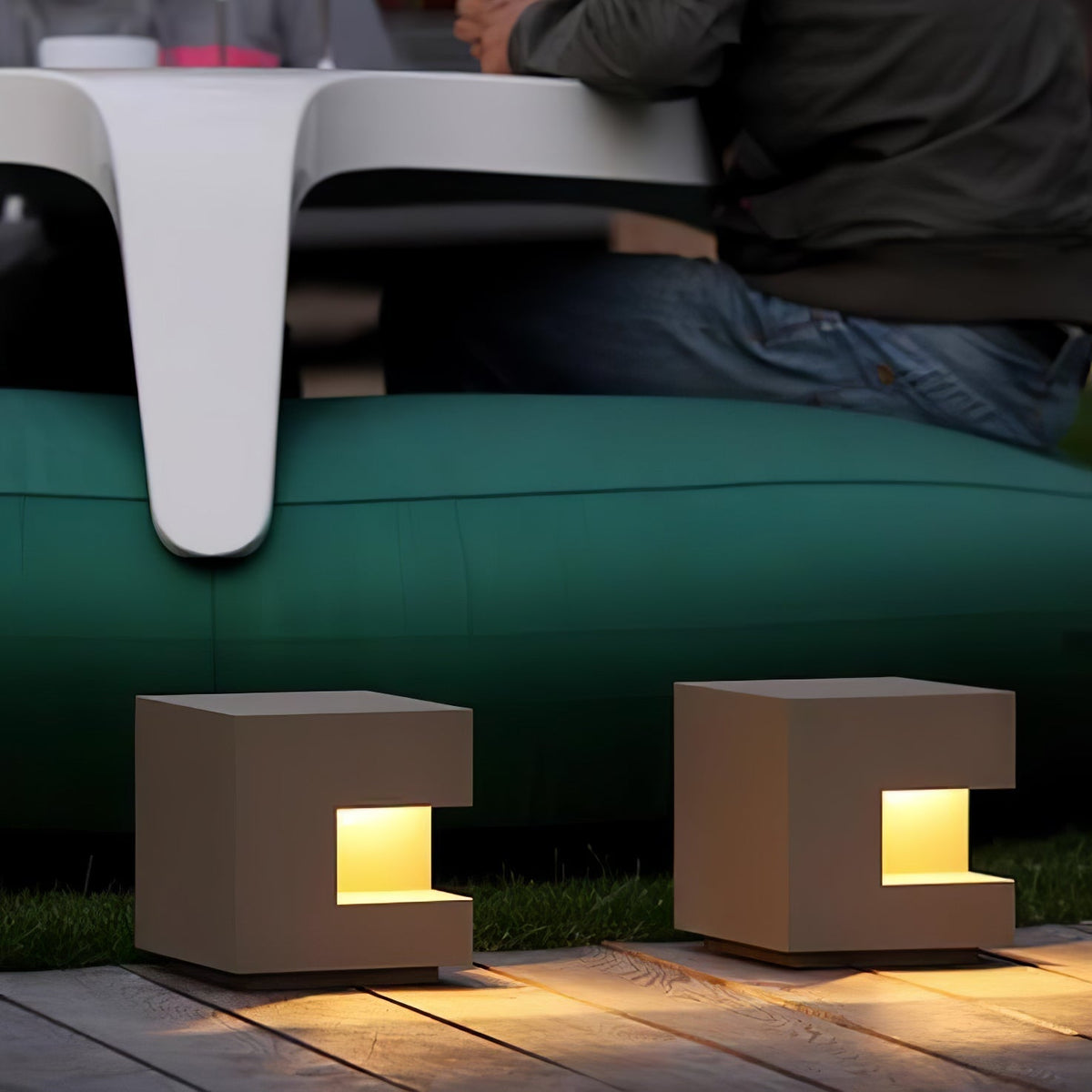 Asterelle Metal Cube Outdoor Post Lamp