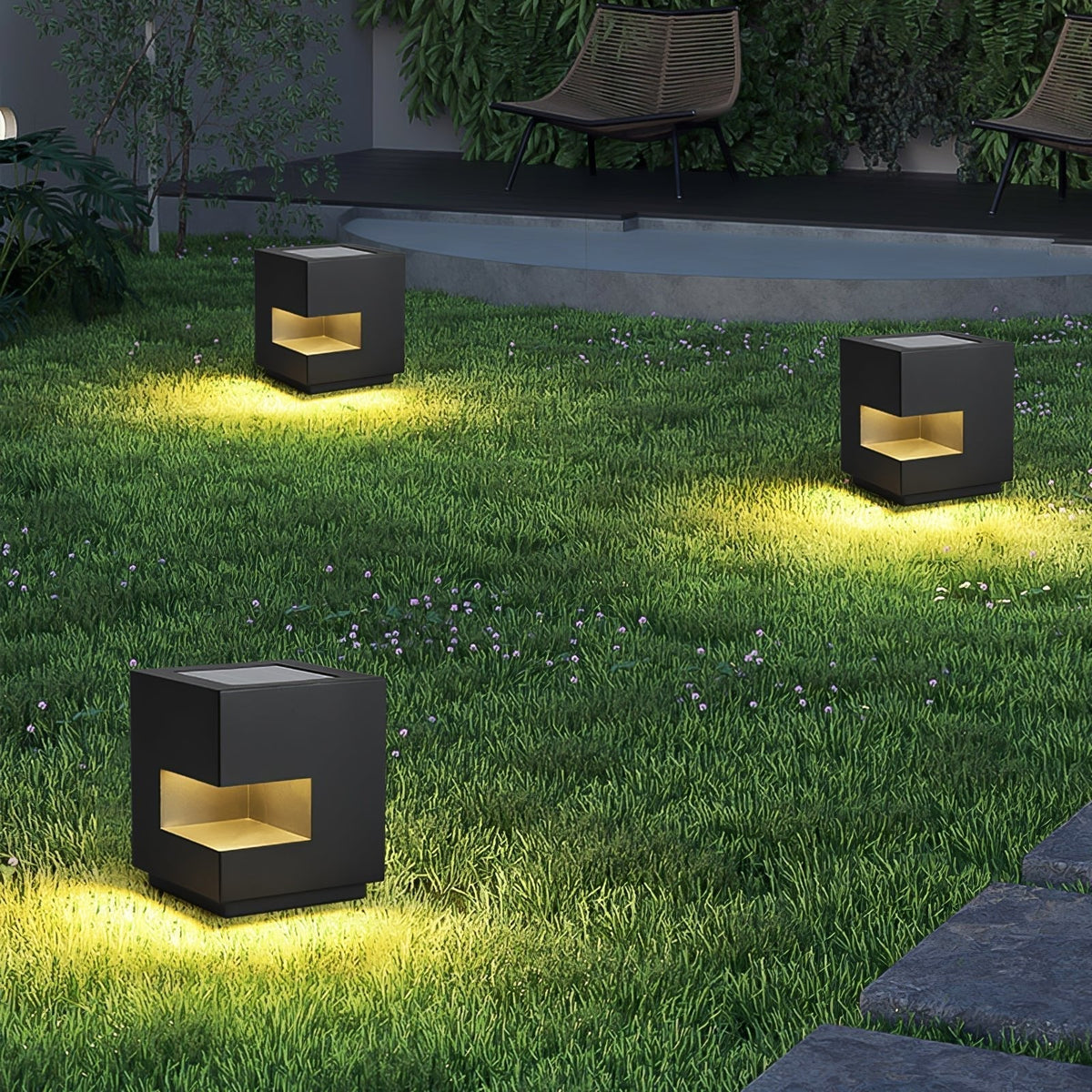 Asterelle Metal Cube Outdoor Post Lamp