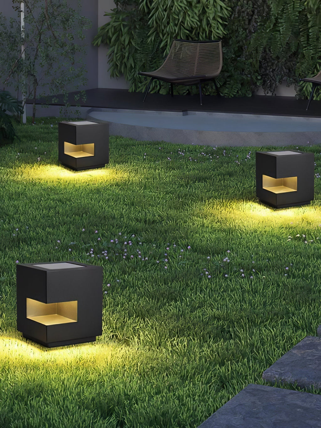 Asterelle Metal Cube Outdoor Post Lamp