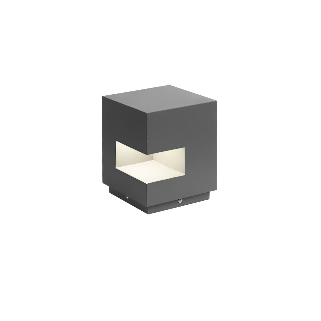 Asterelle Metal Cube Outdoor Post Lamp#Power source_Model A: Wired Version#Kelvin range_Warm Light