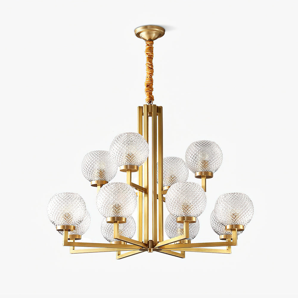 Norvessa Ribbed Glass Round Chandelier