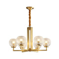 Norvessa Ribbed Glass Round Chandelier#Size_6 heads#Finish_Brass+Opaque glass