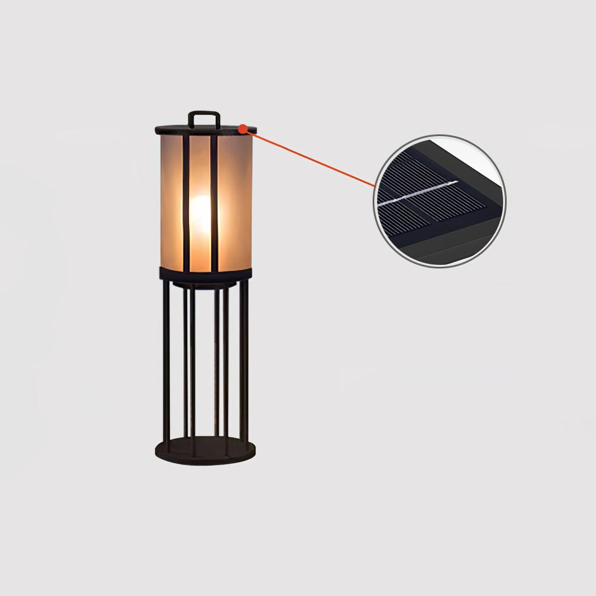 Yvelisse Acrylic Round Outdoor Post Lamp#Size_D 11″ x H 47.2″#Power source_Model B: Solar-Powered Version