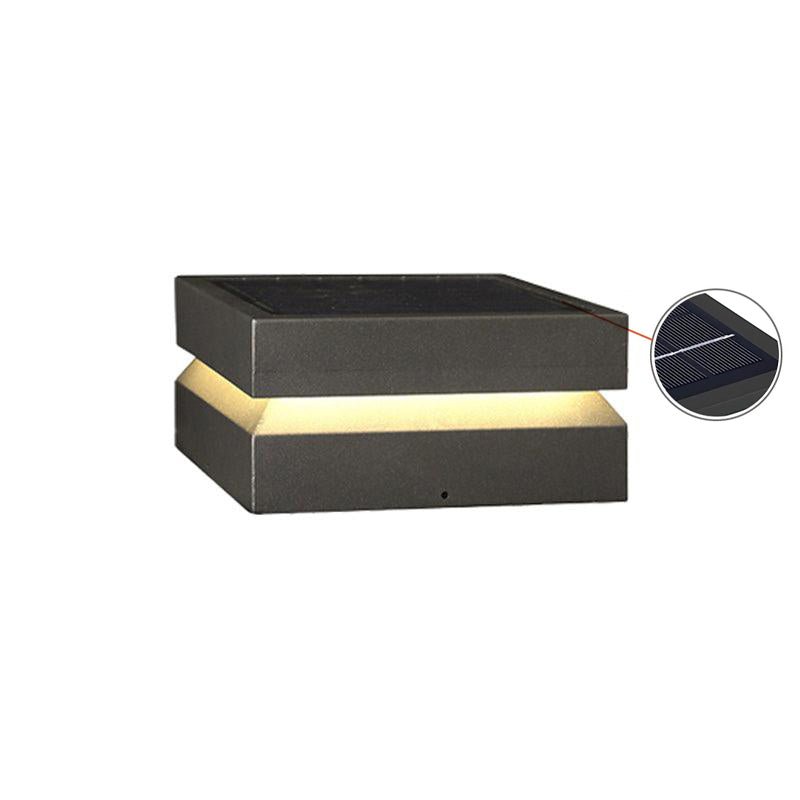 Westoria Metal Square Outdoor Post Lamp#Size_15.7″#Power source_Model B: Solar-Powered Version#Kelvin range_Warm Light