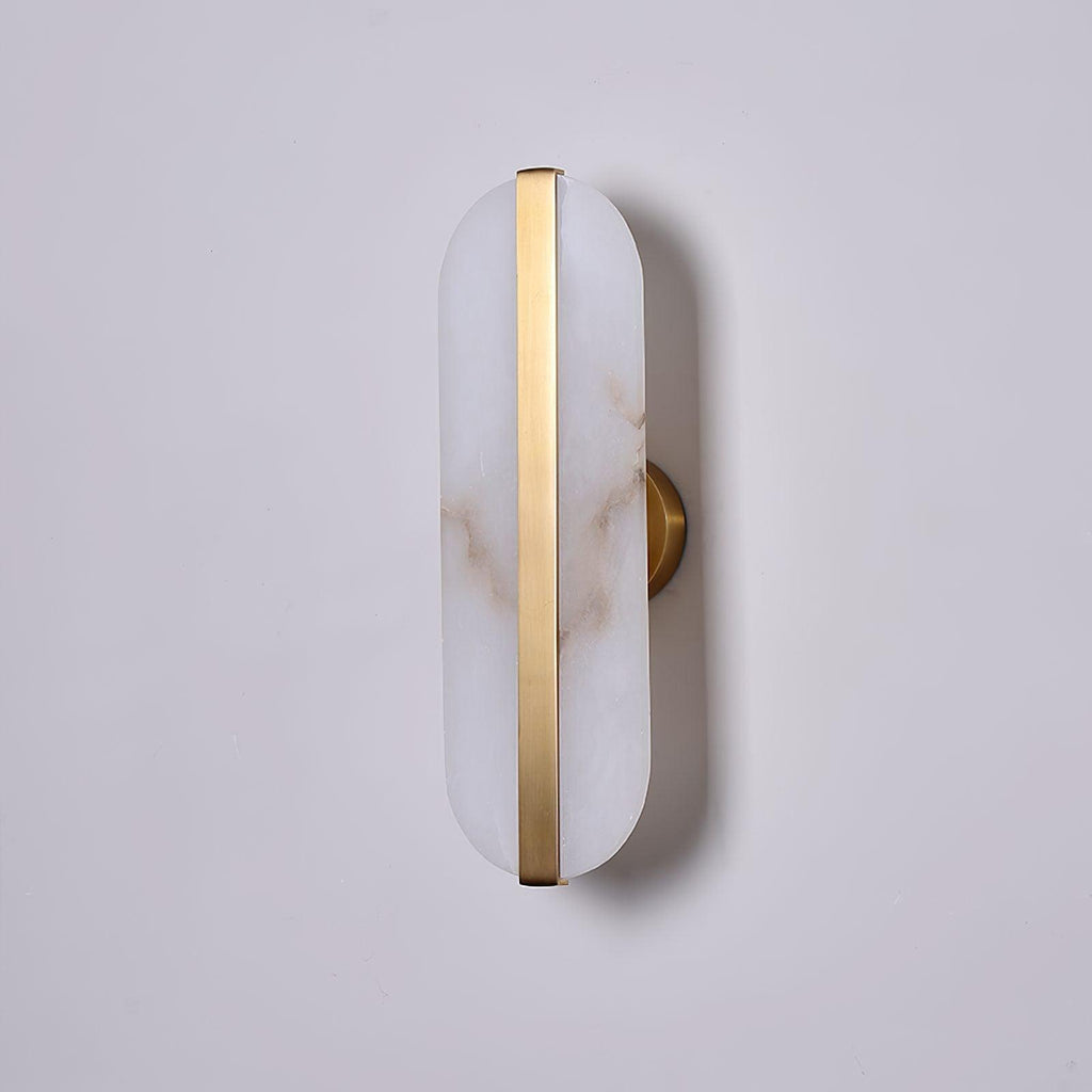 Caelisse Alabaster Oval LED Wall Lamp#Finish_Brass+White