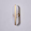 Caelisse Alabaster Oval LED Wall Lamp#Finish_Brass+White