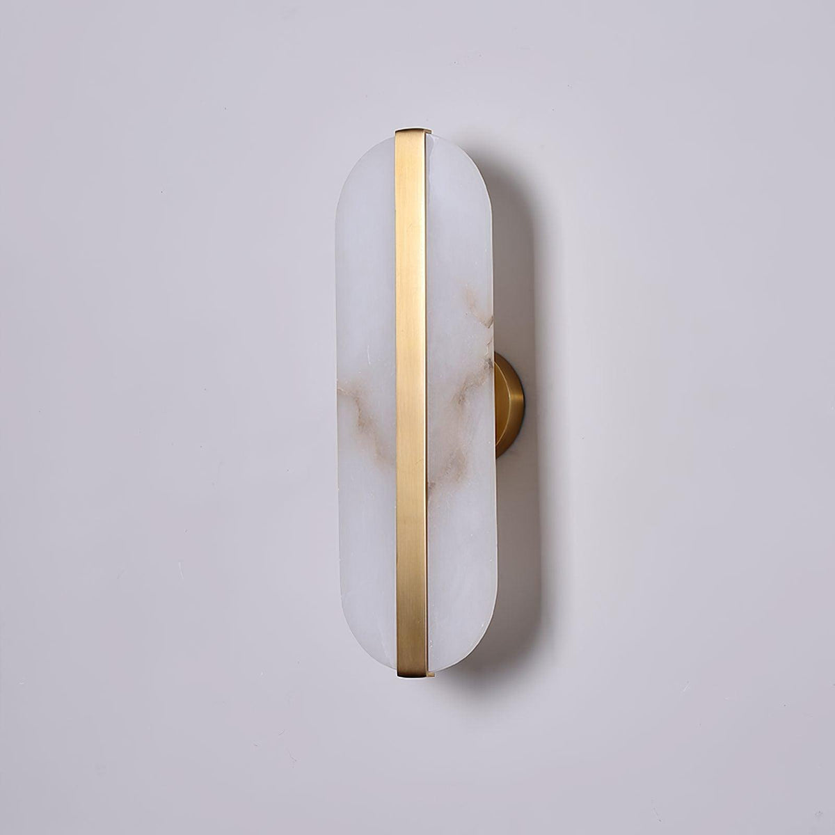 Caelisse Alabaster Oval LED Wall Lamp#Finish_Brass+White
