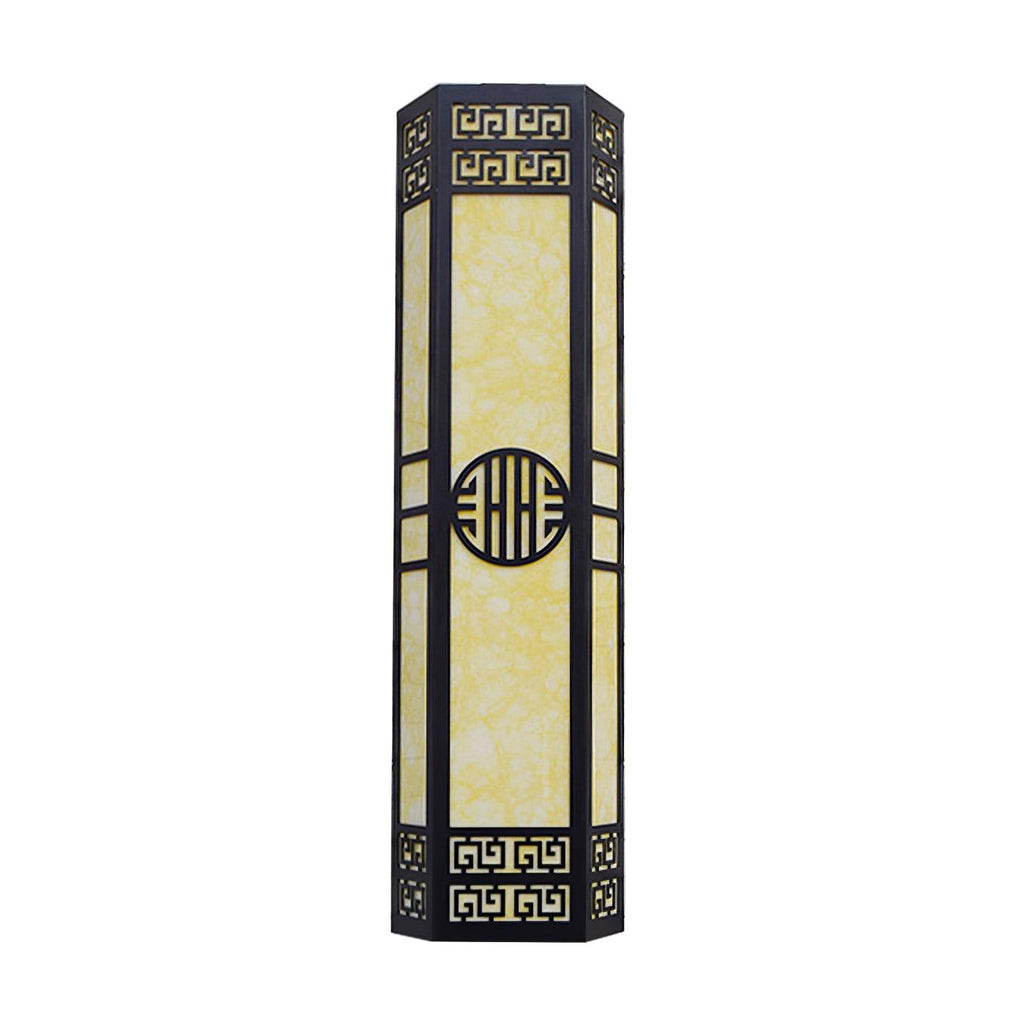 Virelle Plaster Stripe Outdoor Wall Lamp#Finish_Black & Light Yellow