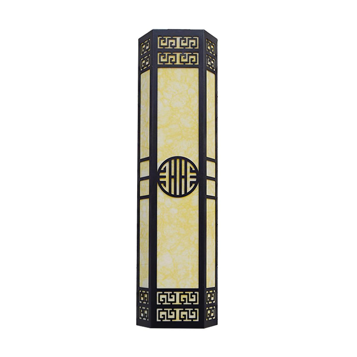 Virelle Plaster Stripe Outdoor Wall Lamp#Finish_Black & Light Yellow
