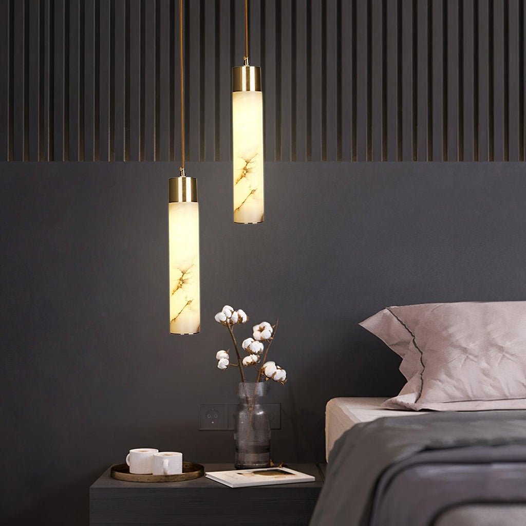 Peloria Alabaster Brass Pendant Light