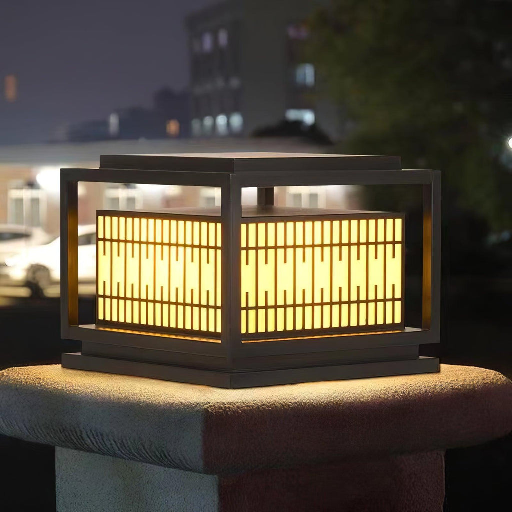 Rivelune Alabaster Metal Outdoor Post Lamp
