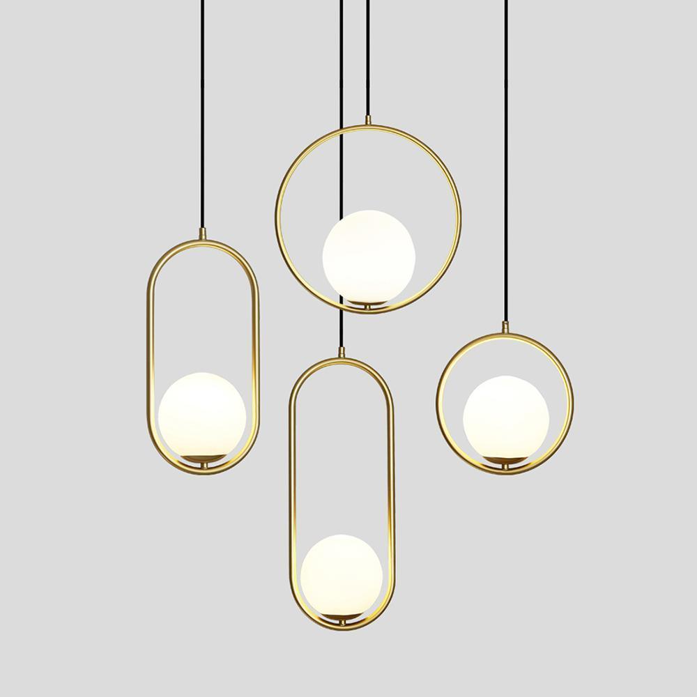 Havorine Glass Globe Brass Swag Pendant Light