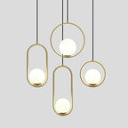 Havorine Glass Globe Brass Swag Pendant Light